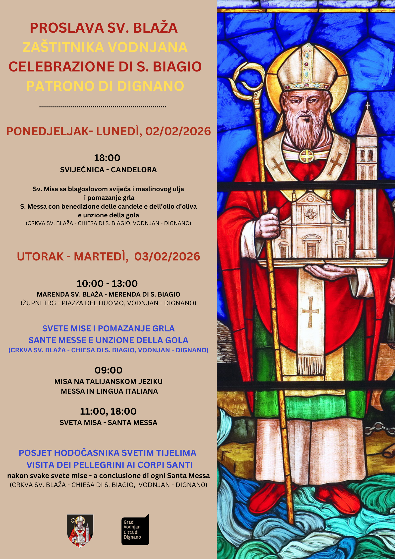 PROSLAVA SV.BLAŽA , ZAŠTITNIKA VODNJANA